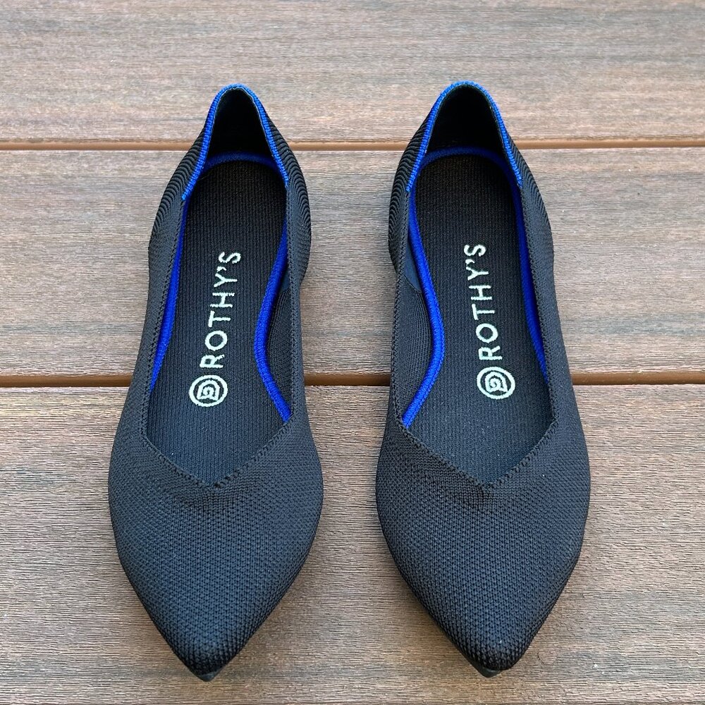 Rothy's The Point Flats Size 8 Solid Black Knit